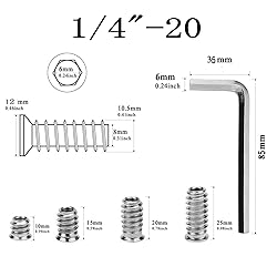 Wadayu 50pcs Threaded Inserts for Wood, Screw in
