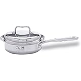 360 Stainless Steel Saute Pan with Lid, 9" Skillet, Handcrafted in the USA, Induction Cookware, Waterless Cookware, Dishwashe