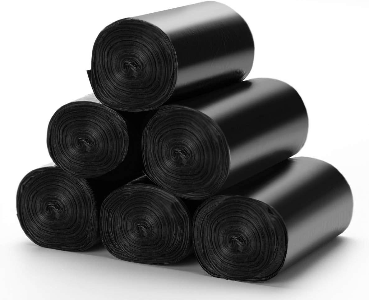 1.8 Gallon Trash Bags, Small Black Garbage Bags, 240 Counts