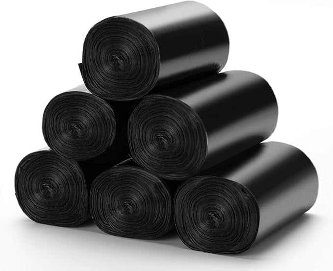 1.8 Gallon Trash Bags, Small Black Garbage Bags, 240 Counts