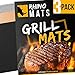 BBQ Grill Mats (Set of 3) Copper, Black & Mesh | LIFETIME Replacement | Heavy Duty 600 Degree Non-Stick Mats | Mesh for Smoke Flavors & Gas Grills | 15.75 x 13 | Best Rated Grill Pad FDA Gold Approved