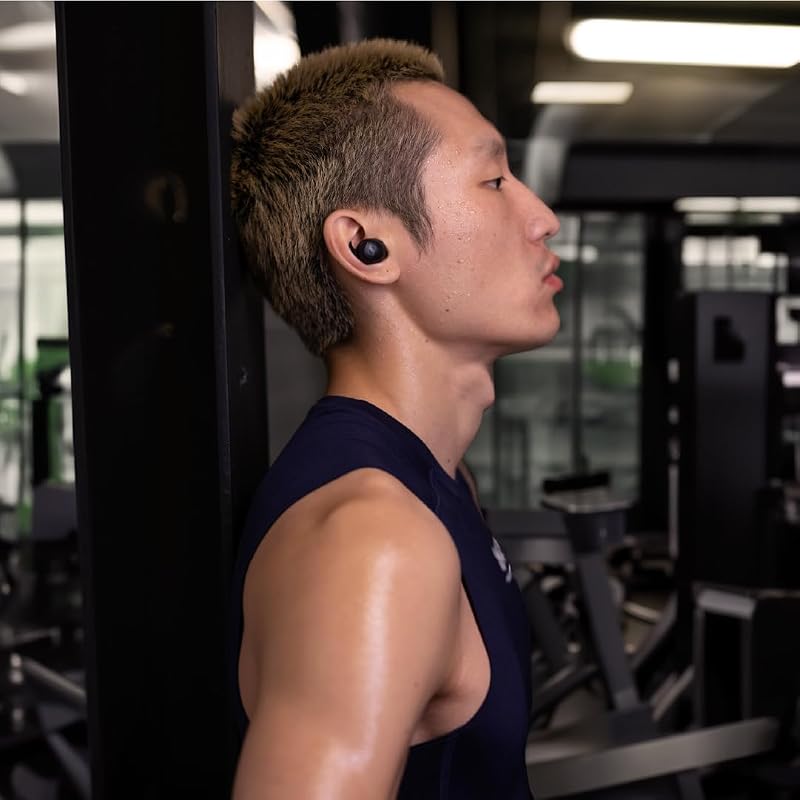Auscultadores desportivos Sennheiser Momentum com ajuste de som desportivo e ANC adaptativo, ajuste seguro, bateria de 24 horas - preto
