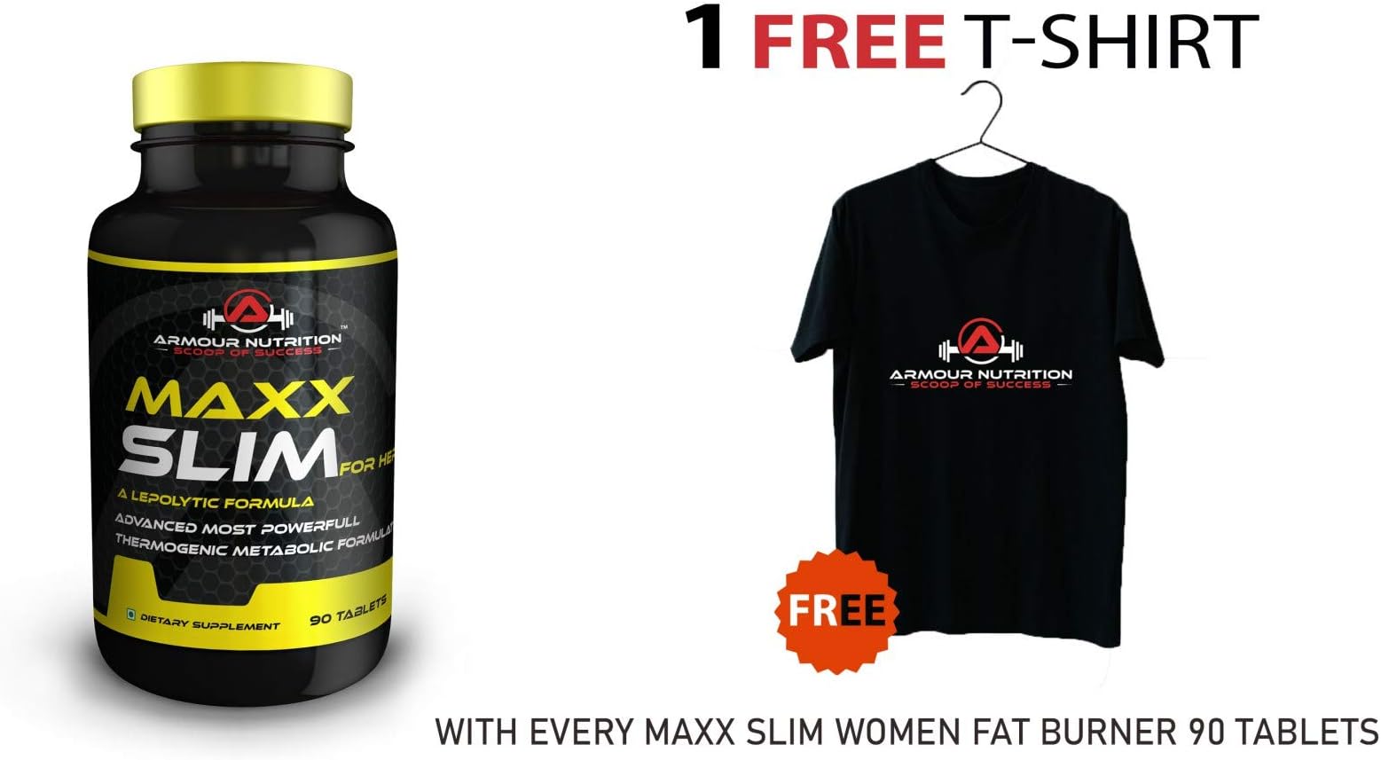 Armour Nutrition Maxx Slim Women Fat Burner 90 Tablets with free T-shirt
