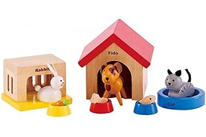 Hape Family Pets Wooden Doll House Animals
