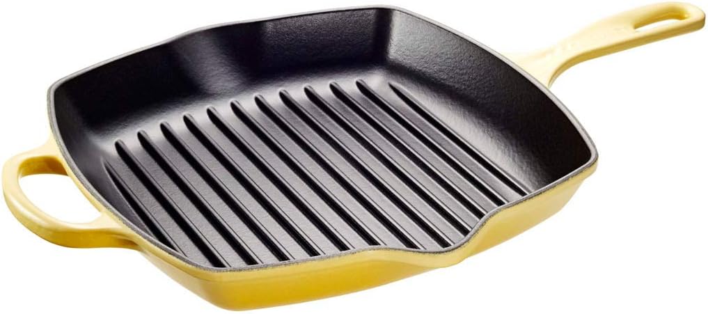 Le Creuset Signature Cast Iron Square Grillit, 26 cm-Soleil, Enamelled, Yellow