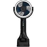 CANE5 AirLux Pro, Portable Fan, 180-Degree Tilt Head, 5 Speeds, 18MPH Wind Velocity, Rechargeable 20V Battery, [40 Working Hours], USB Power Bank, LED Ring Light, Hands-Free Smart Hook