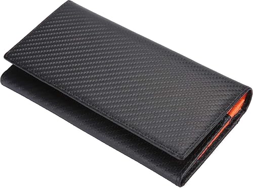 Amazon レガーレ 長財布 メンズ 小銭入れ有り スリム長財布 財布 カーボンレザー オレンジ ｌ ｌｅｇａｒｅ 財布