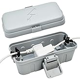 Hrensaw Small Weatherproof Electrical Connection Box(Inner 5.5 x 3 x 2.2inch),Outdoor Electrical Box,Waterproof Extension Cord Covers for Plug, Extension Cables, Holiday Lights,Grey