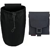 YAKEDA Tactical MOLLE Dump Pouch-Foldable Roll-Up Drawstring Magazine Utility Pouch for Battle Duty Belt(Black)
