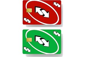 HOKESENDO 2 Pcs Reverse Credit Card Skin in Red Green Credit Card Sticker to use as Credit Card Skin Debit Card sticker for use as Debit Card Skin Card Stickers for debit cards Debit Card Cover for Small Chip
