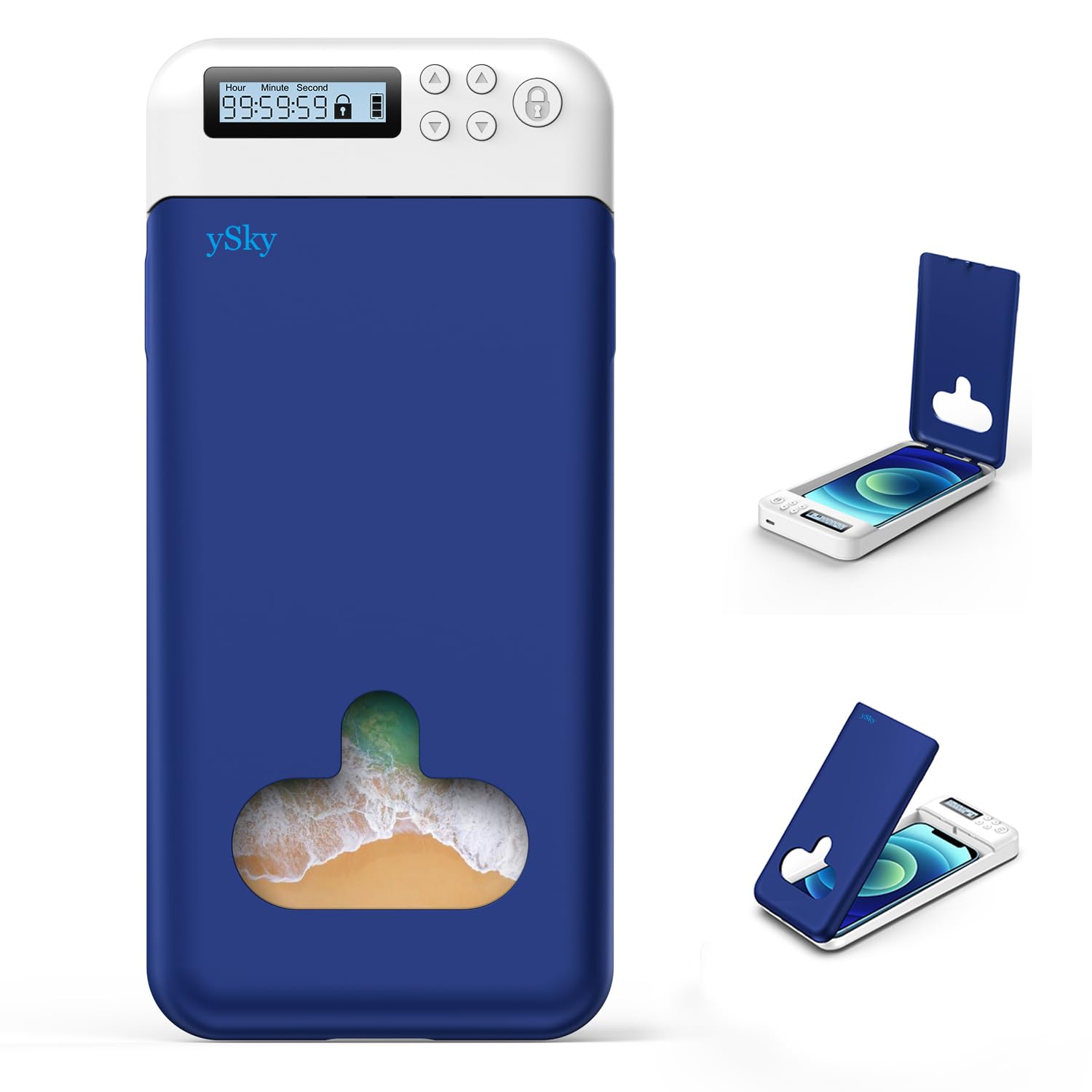 ySky Cell Phone Lock Box with Timer,Portable Timed Phone Lock Box for iPhone and Android Phones, Self-Control Timer Phone Locker Jail to Help Kids,Students Focus Back