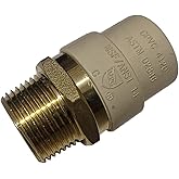 1 PACK XFITTING 3/4" CPVC to 3/4" NPT Adapter, Brass & CPVC Transition Fitting, Easy to Connect, Durable, NOT Compatible with
