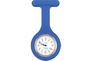 Nurse Lapel Watch with Second Hand Pin On Fob Pocket Watch for Nursing Students, Doctors Easy Clean Silicone Rubber Casing Ha