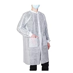 Cleaing Pack of 10 Disposable Lab Coats for Adult