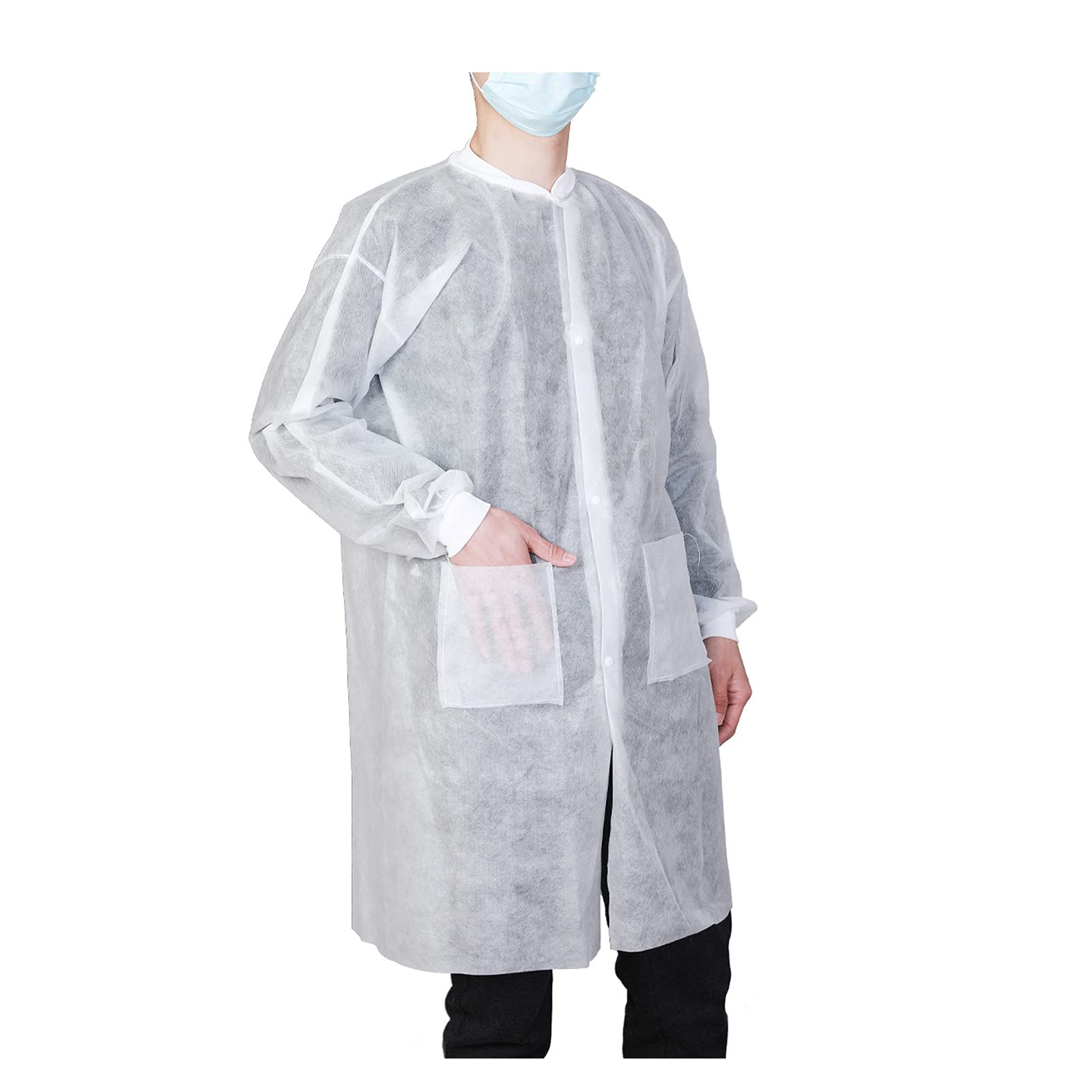 Cleaing Pack of 10 Disposable Lab Coats for Adult