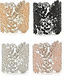 New! Filigree Vintage Adjustable Lace Wide Cuff Bracelets Bangles for Women Silver, Rose Gold, Gold or Black | SPUNKYsoul Collection