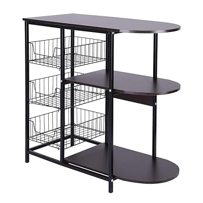 Yuege Industrial Kitchen Baker’s Rack with Mesh Baskets & Storage