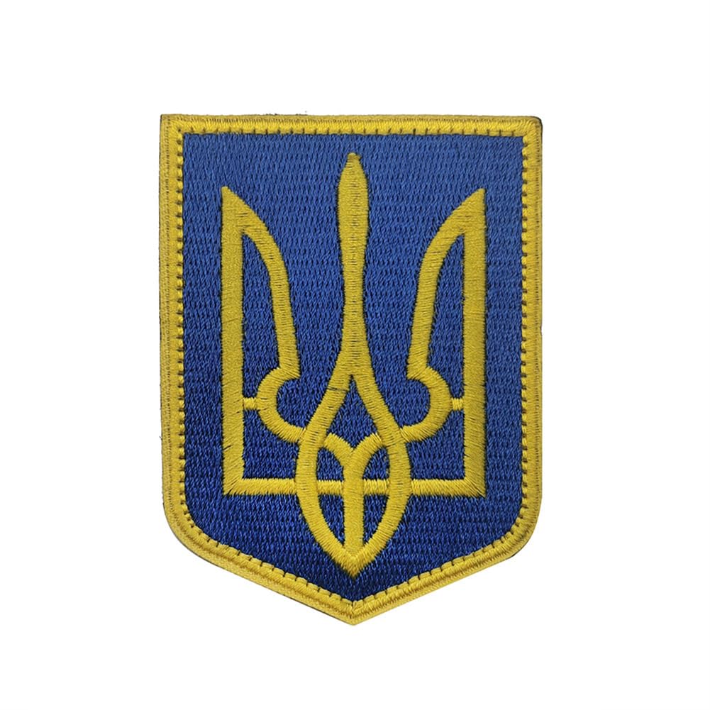 Ukraine Embroidered Patch UA National Emblem Shield Shape Badge Hook&Loop Tactical Military National Ukraine Patch Clothing Stickers