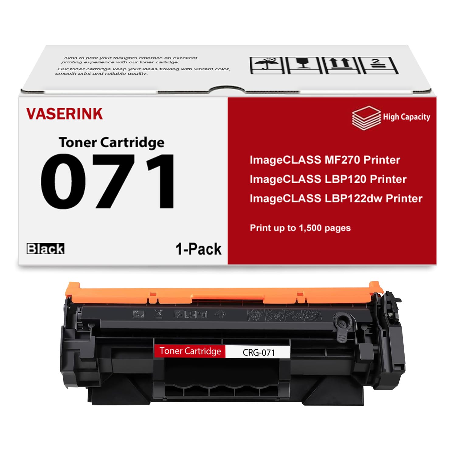 Photo 1 of 071 High-Yield Black Toner Cartridge 1-Pack Replacement for Canon 071 Toner Cartridge for imageCLASS LBP120 Series MF270 Series LBP122dw Printer