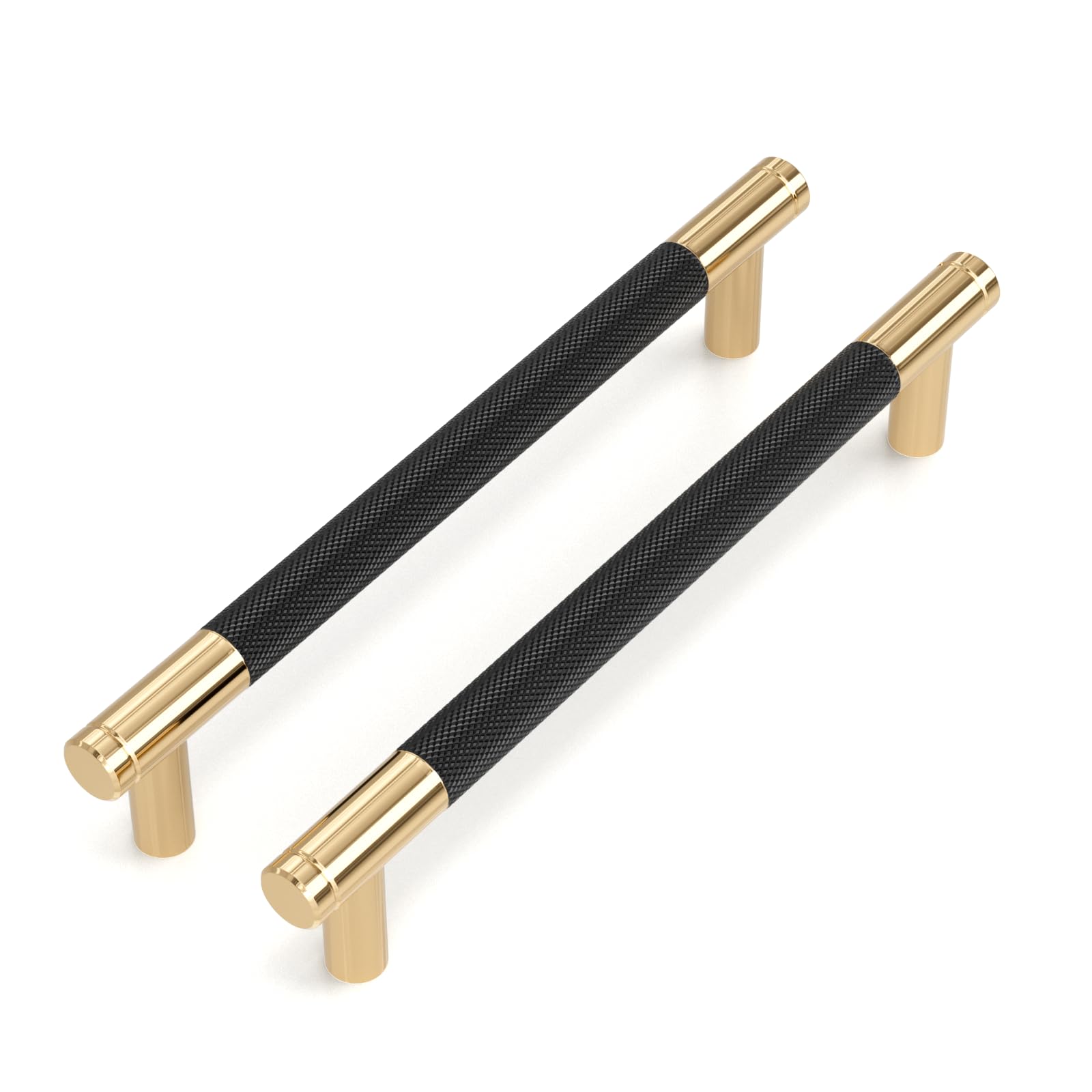 LONTAN 2 Pack Black Kitchen Cupboard Handles 160mm Black Cupboard Handles Aluminum Alloy Drawer Pulls for Wardrobe Cabinet Bathroom Drawer