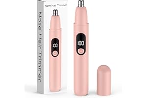Bilitase Nose Hair Trimmer Rechargeable Cordless Painless Ear and Eyebrow Trimming Tool-Dual Edge Easy Cleansing for Man Woman (Pink)