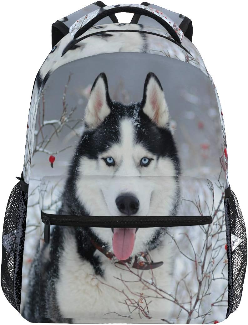TropicalLife Siberian Husky Dog Backpacks School Bookbag Shoulder Backpack Hiking