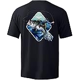 Palmyth Men's Fishing Shirt Short Sleeve Sun Protection UV UPF 50+ SPF T-Shirt