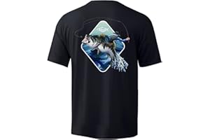 Palmyth Men's Fishing Shirt Short Sleeve Sun Protection UV UPF 50+ SPF T-Shirt