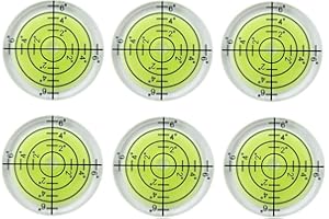 6x Bubble Spirit Level Bullseye Spirit Levels 32mmx7mm Degree Marked Surface Bubble Spirit Level Inclinometers for Camera Tri