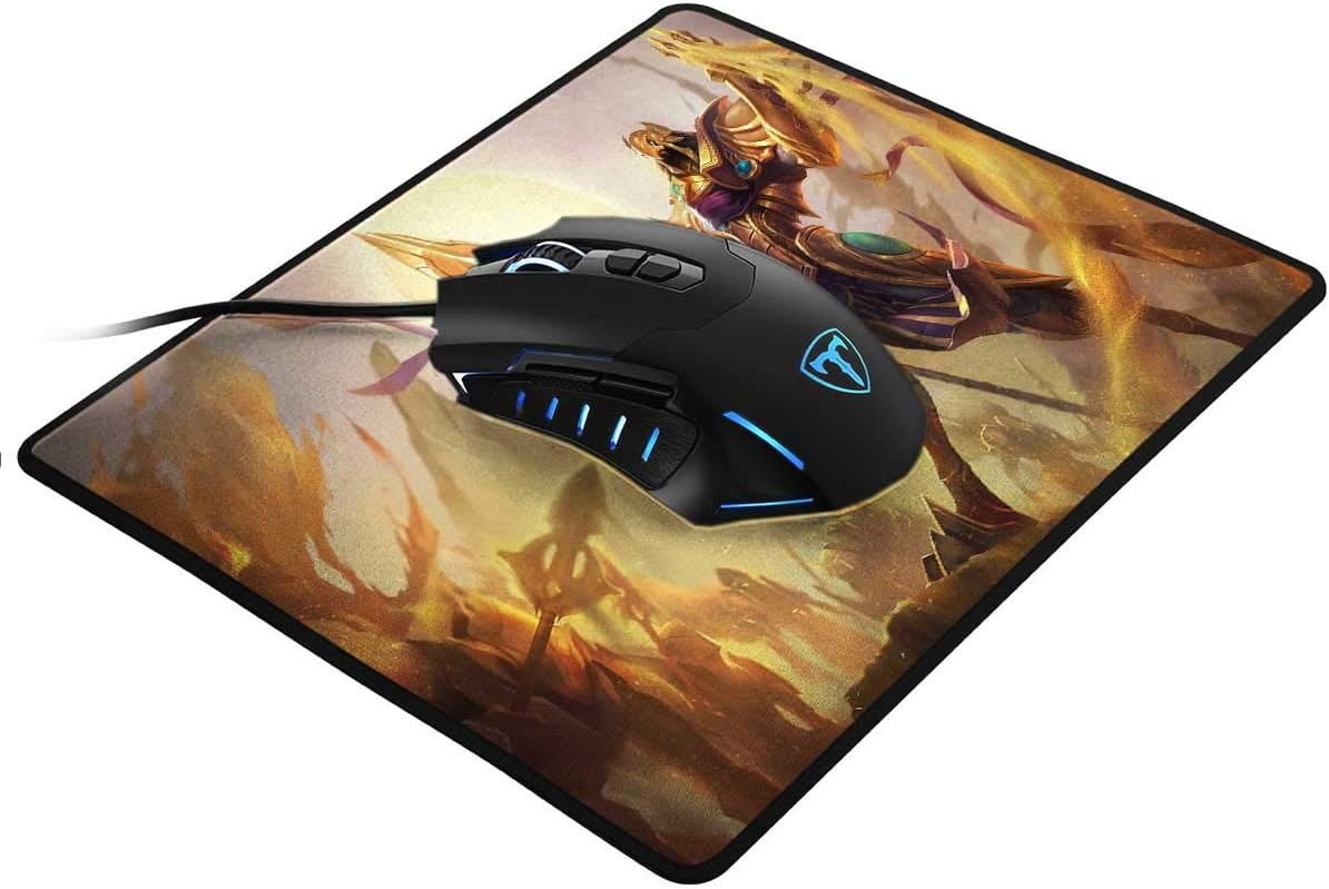 Extended Gaming Mouse Pad for League of Legends, Anti-Slip Rubber Base,Stitched Edges,Small(W10 x L120.18 Inch)(azir LOL Splash Art s)
