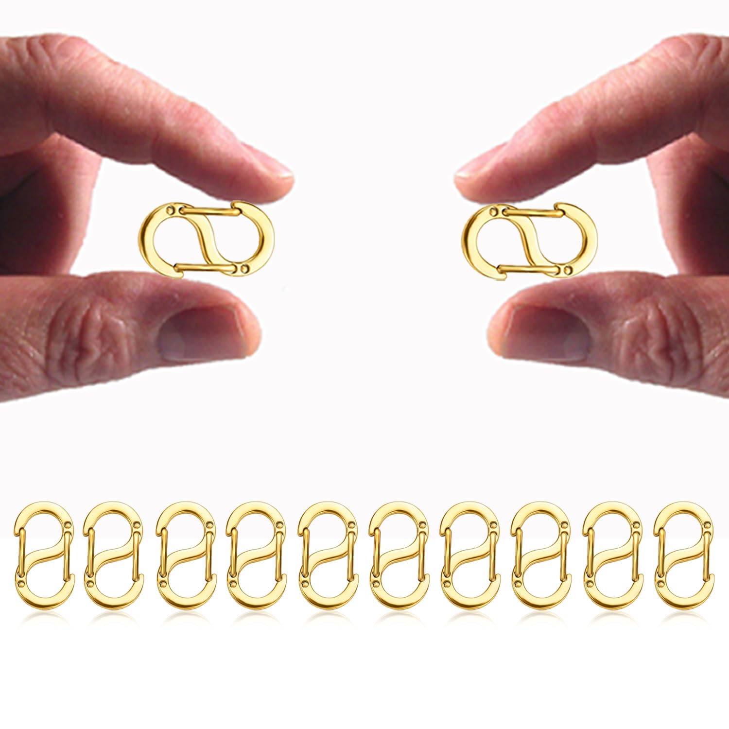 Photo 1 of 10Pcs Double Opening Lobster Clasp Necklace Shortener Bracelet Clasps and Closures,Jewelry Clasps and Closures Chain Shortener for Necklace Clip Bracelet Connector (Gold 0.75)