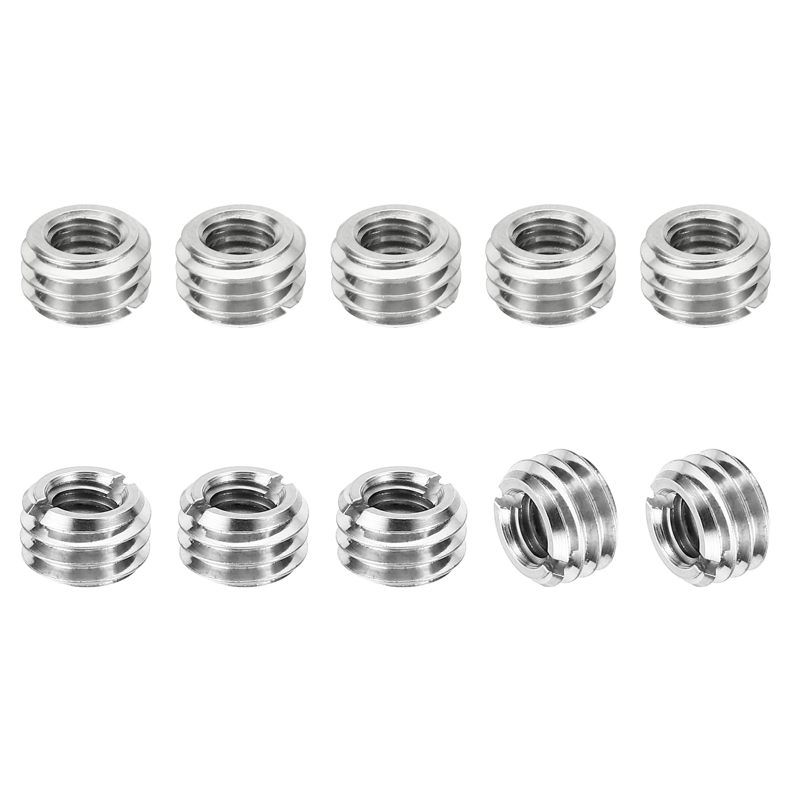 PATIKIL Thread Adapters Sleeve Reducing Nut, 10 Pcs M10*1.5 Male to M6*1 Female Repairing Insert Nut Screw Reducer Conversion Stainless Steel Fastener 6mm — image 1