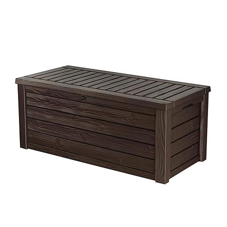 Keter Westwood Box Aufbewahrungsbox, 570 L, espressobraun, 72.40 x 155 x 64.40 cm