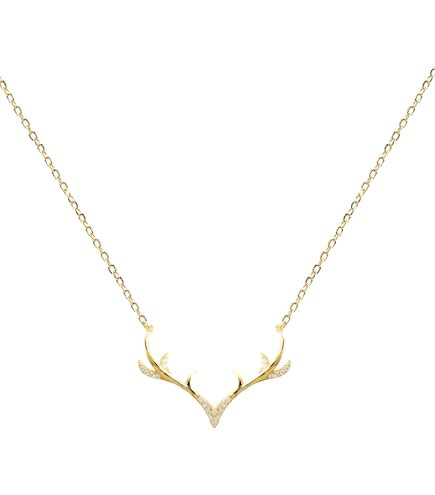 Amazon.com: grupan Deer Necklace with Slider Message Card, 14k