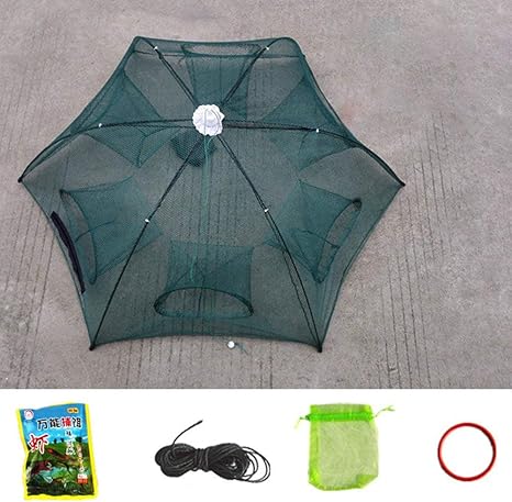Amazon Co Jp Louiba 漁具 魚捕り網 魚網 折りたたみ かご 一網打尽 仕掛け 6穴 軽量 仕掛け網 網かご 釣りネット 海 川 エビ カニ 魚キラー 小魚 大漁捕穫 ホーム キッチン