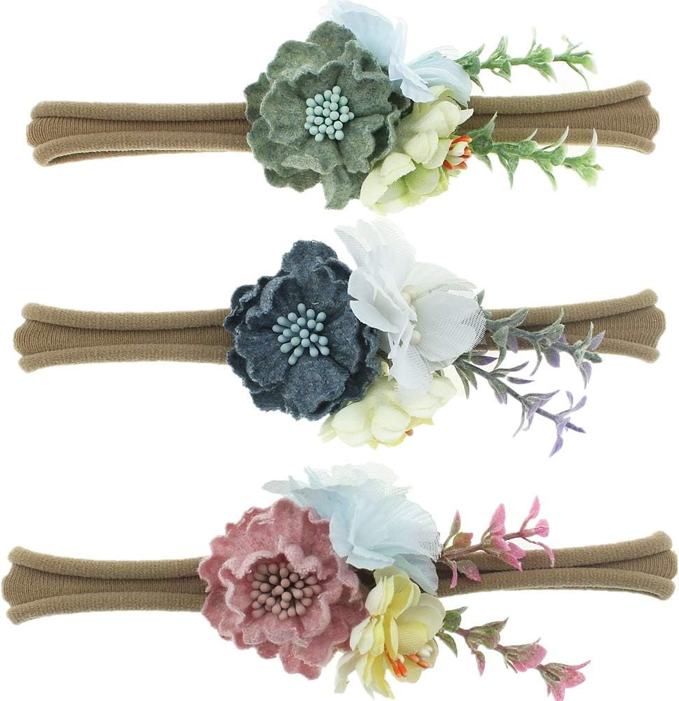 Baby Girl Flower Headband Floral Hair Band Photography Hair Accessories Nylon for Infants Newborn Toddler by JIAHANG