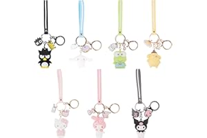 Moonjam Keychain for Women Girls Anime Keychains,My Melody, Kuromi, Cinnamoroll, Cartoon Kawaii Keychain [1/3/5/7Pcs]