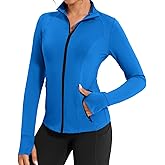 YOKGO Workout Jackets for Women Lightweight Running Jackets Full Zip Yoga Athletic Clothes Slim Fit with Pockets