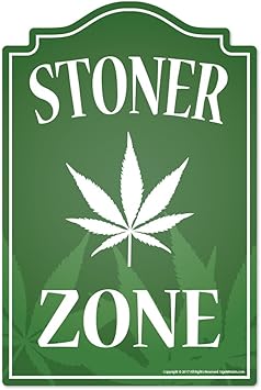Amazon Com Stoner Zone Novelty Sign Indoor Outdoor Funny Home