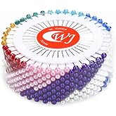DECORA 480 Pieces Multicolor Sewing Pins Straight Quilting Pearl Head Pins for Christmas and Other Crafts Making