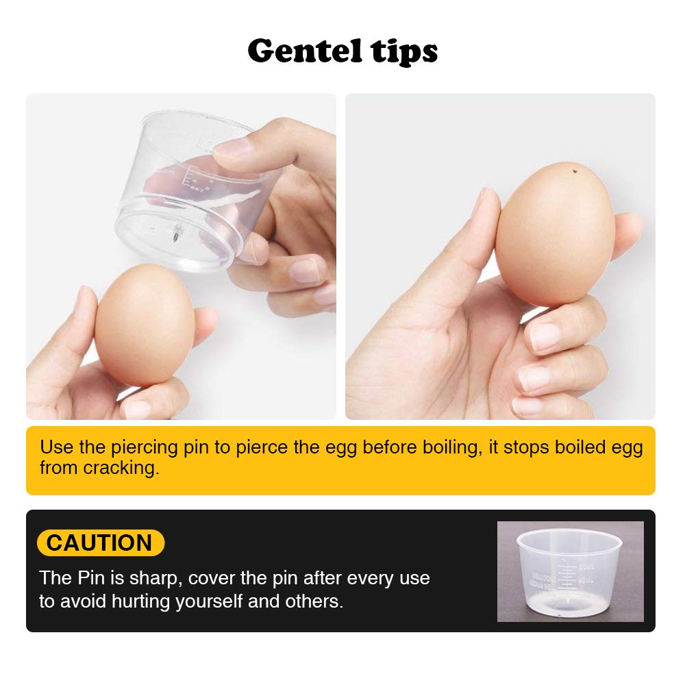 Crenova Egg Cooker Auto Shut Off 7 Egg Capacity Cooker for Hard, Medium, Soft Boiled and Poached Egg Recipes with Silicone Egg Ring & Measuring Cup