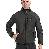 Wulibike Mens Windbreaker Jackets Lightweight men's cycling jacket with Hood Unisex Packable Golf Running Wind Breaker Jacket