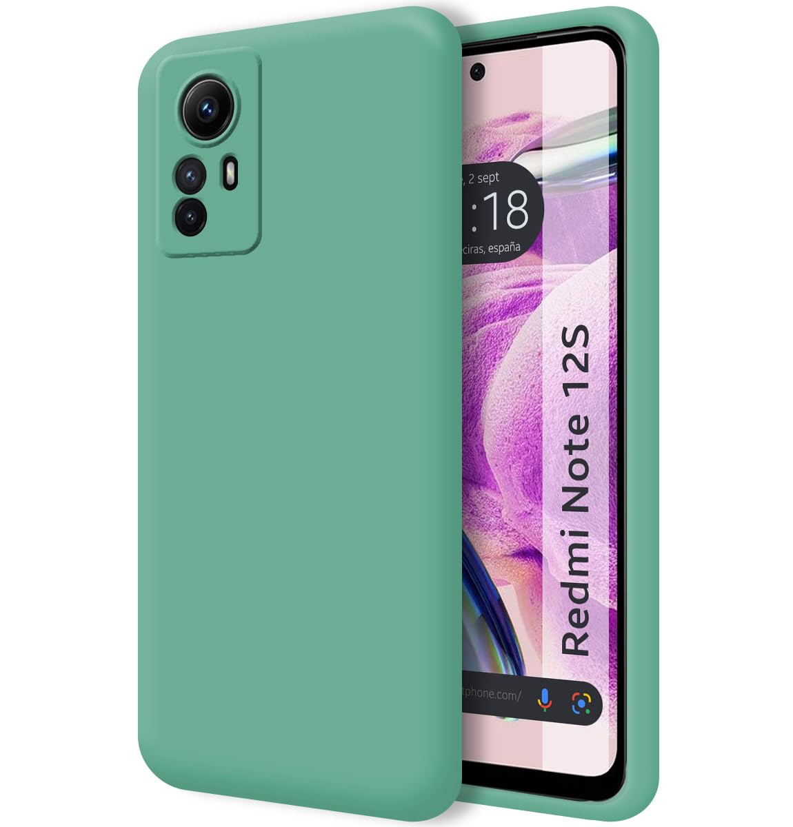 Tumundosmartphone Silicone Liquid Ultra Soft Case for Xiaomi Redmi Note 12S Green