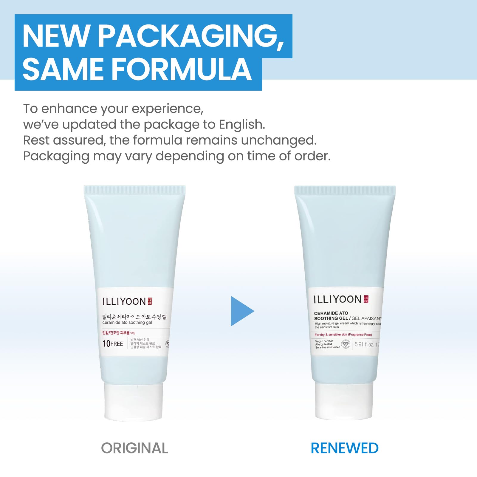 Illiyoon Ceramide Ato Soothing Gel - Vegan Facial Moisturizer for All Skin types, 5.9 Fl Oz (175ml)