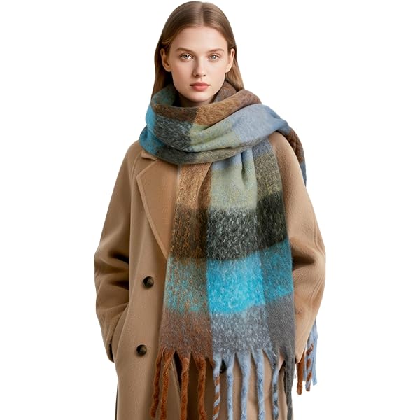 Zksbdxz Scarf,Knitted Scarfs for Cold Winter Warm Thick Wrap