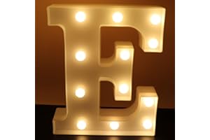 AUSAYE LED Letter Lights Alphabet Light Up Sign Night Light for Home Bar Party Wedding Birthday Decoration Battery Powered Christmas Lamp Letter E