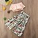 sweetyhouse Toddler Baby Girls 2Pcs Set,Kids Ruffle Vest Crop Tops+Floral Wide Leg Pants Summer Outfits, 4-5T