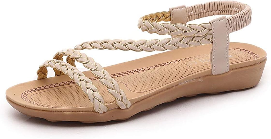 strappy beige flat sandals