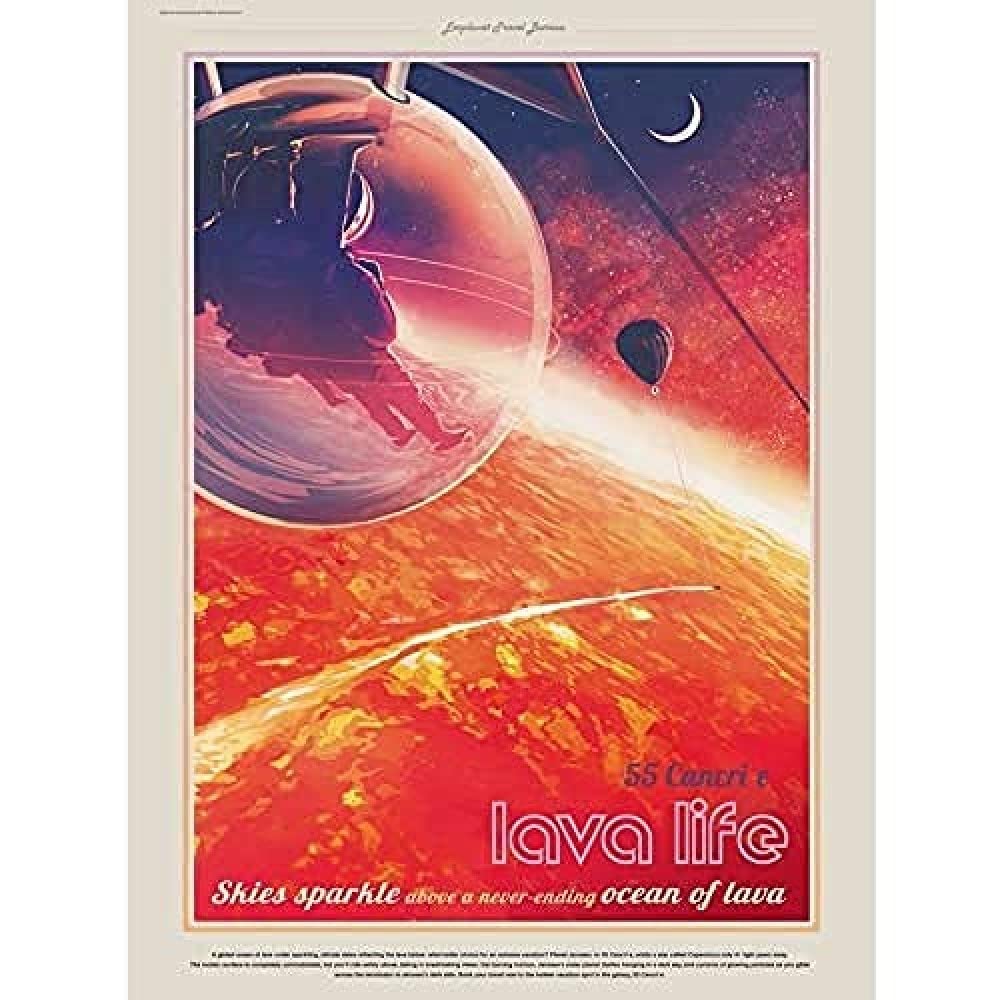 55 Cancri E Lava Life NASA Space Tours Travel Art Print Canvas Premium Wall Decor Poster Mural