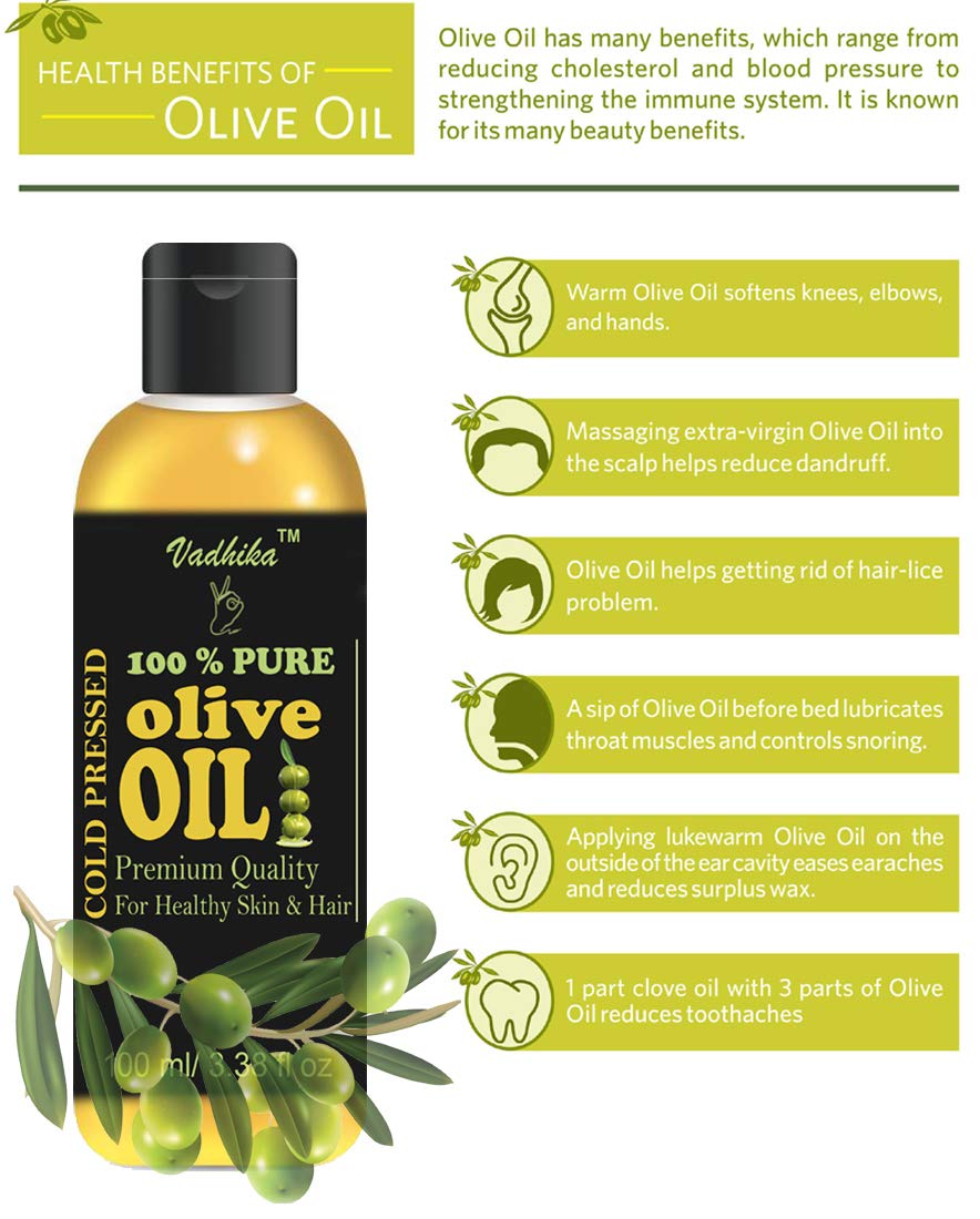Vadhika Pure And Natural Cold Pressed Castor And Olive Oil For